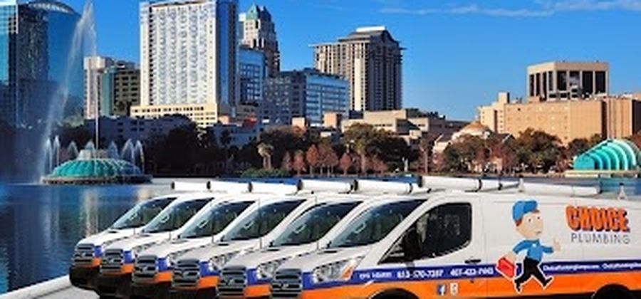 Choice Plumbing Orlando fleet — locally owned plumbing company serving Central Florida since 2005
