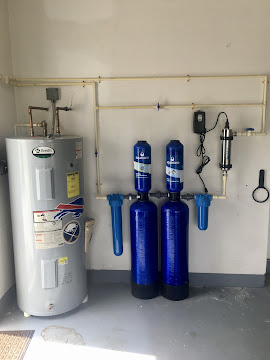 Complete water filtration setup in Orlando garage