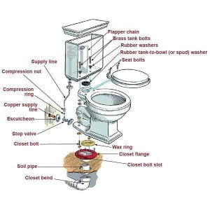 Toilet parts diagram - toilet parts names