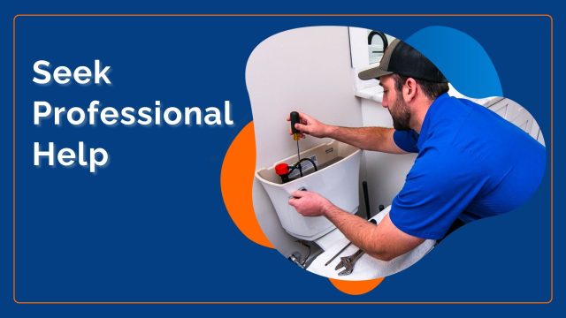 Plumber working on a toilet