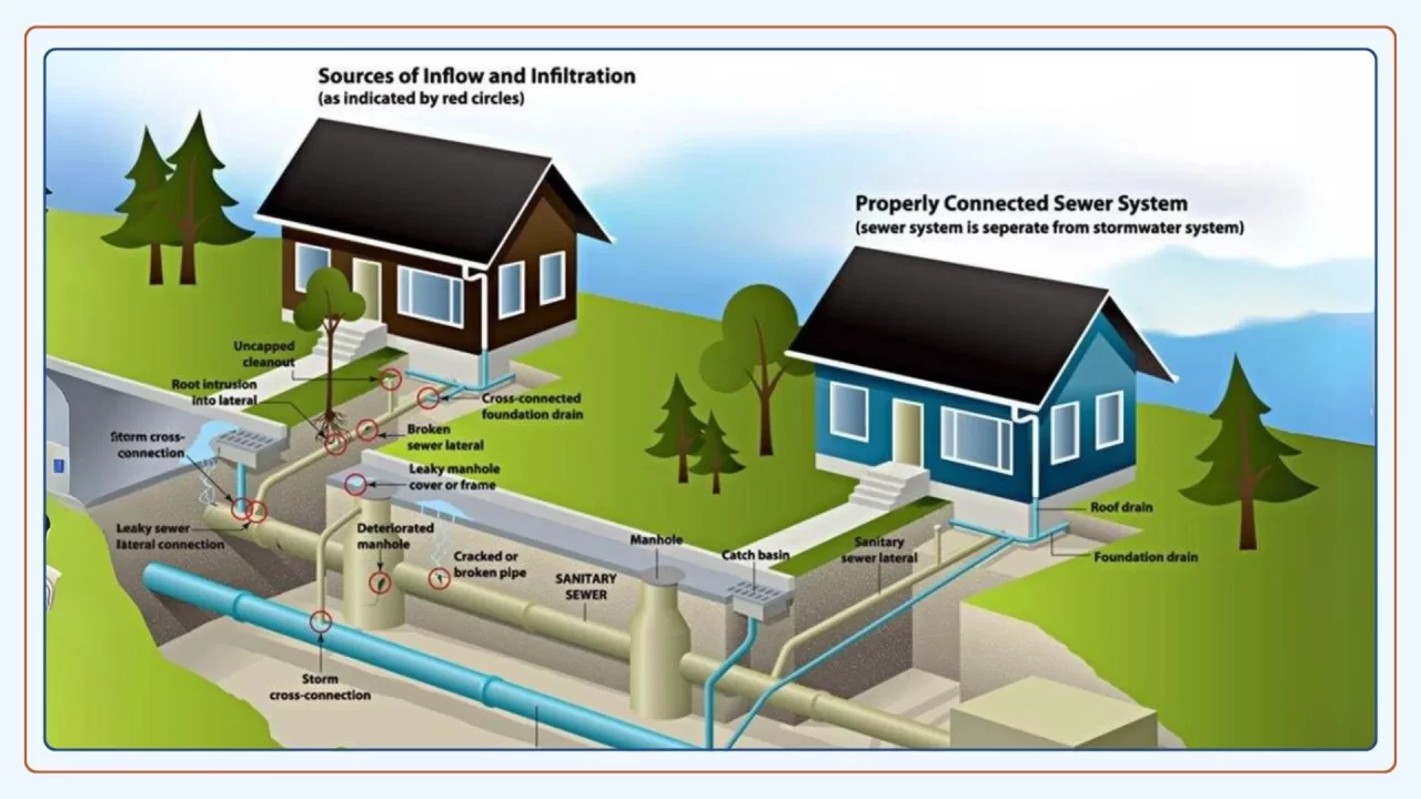 Residential sewer drain plumbing diagram 