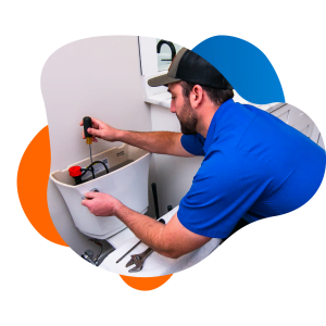 Plumber Repairing a Toilet in Orlando, FL.