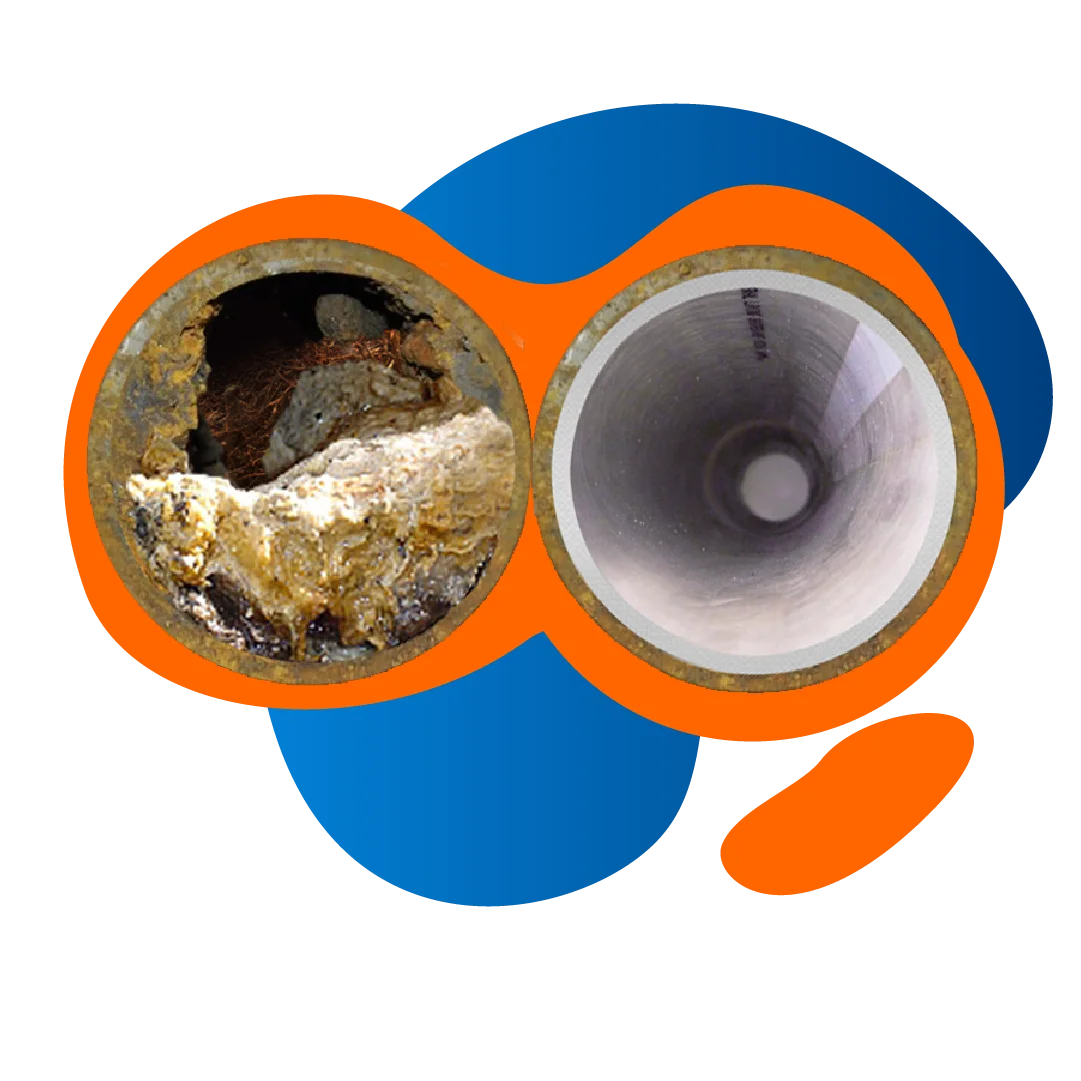 Sewer Drain Pipe Cleaning Sewer Drain Cleaning - Before & After Look at Inside of Sewer Drain Pipe