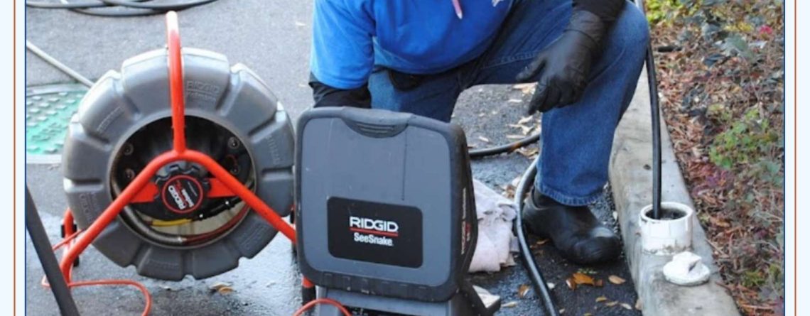 plumber providing a plumbing inspection using a camera