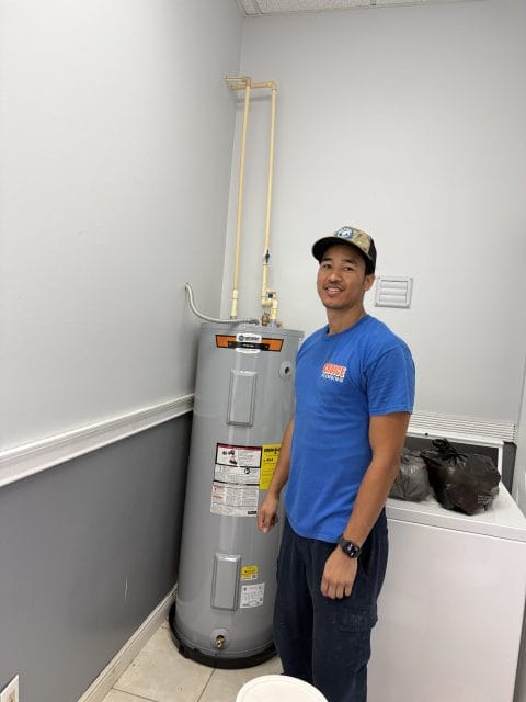 New Water Heater installed in Winter Garden, FL by our water heater plumber